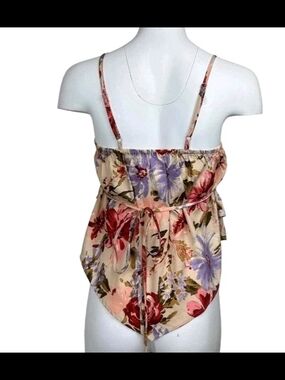 B.O.G. Collective Floral Spaghetti Strap Tank Top in Blush Floral Size S